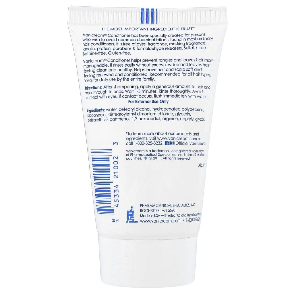 Vanicream Conditioner, Sensitive Skin, Fragrance Free, 59 Ml (2 Fl Oz)