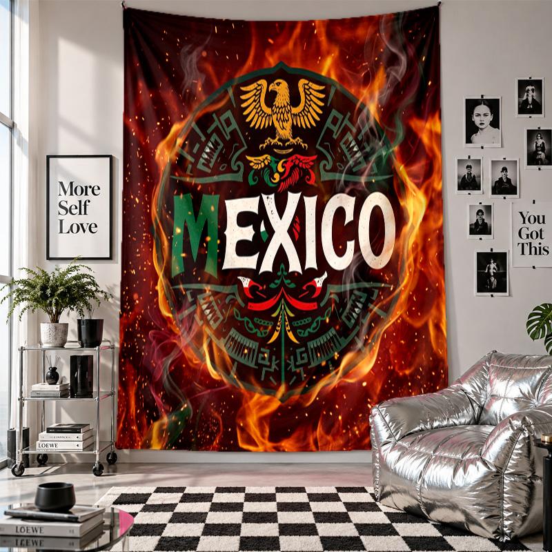 Mexico Football Wall Tapestry Home Decor Wall Hanging Cloth for Bedroom Living Room Background