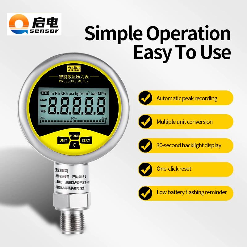 Pressure Meter 0.1bar/1bar/10bar LCD Display Pressure Gauge -100kpa -0.1-0.06Mpa Pressure Manometer