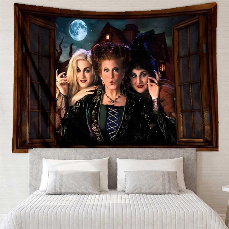 Halloween witch Tapestry Hanging for Bedroom,Livingroom, Playroom,Decor Art Room Wall Tapestry Holiday and Birthday Gifts