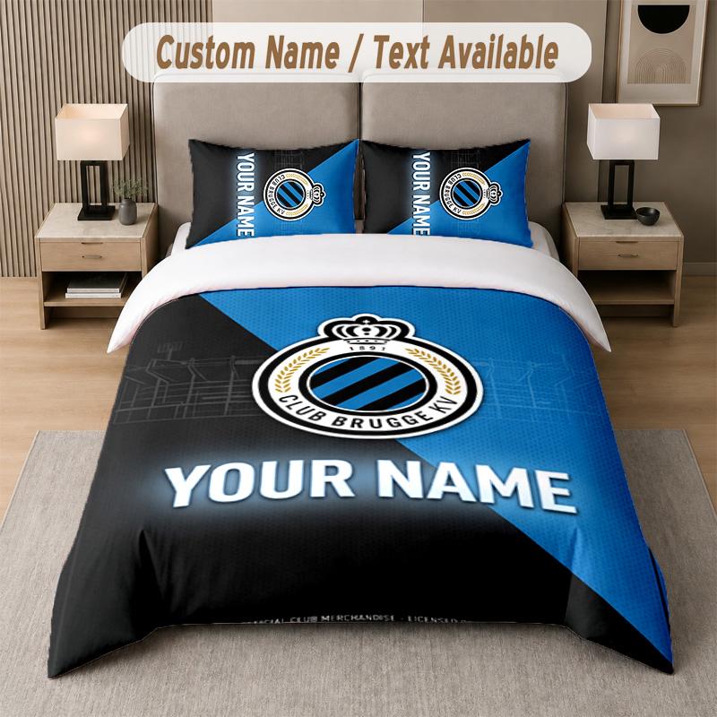 Club Brugge FC Design Bedding Set Custom Text 1 Duvet Cover & 2 Pillow Cases