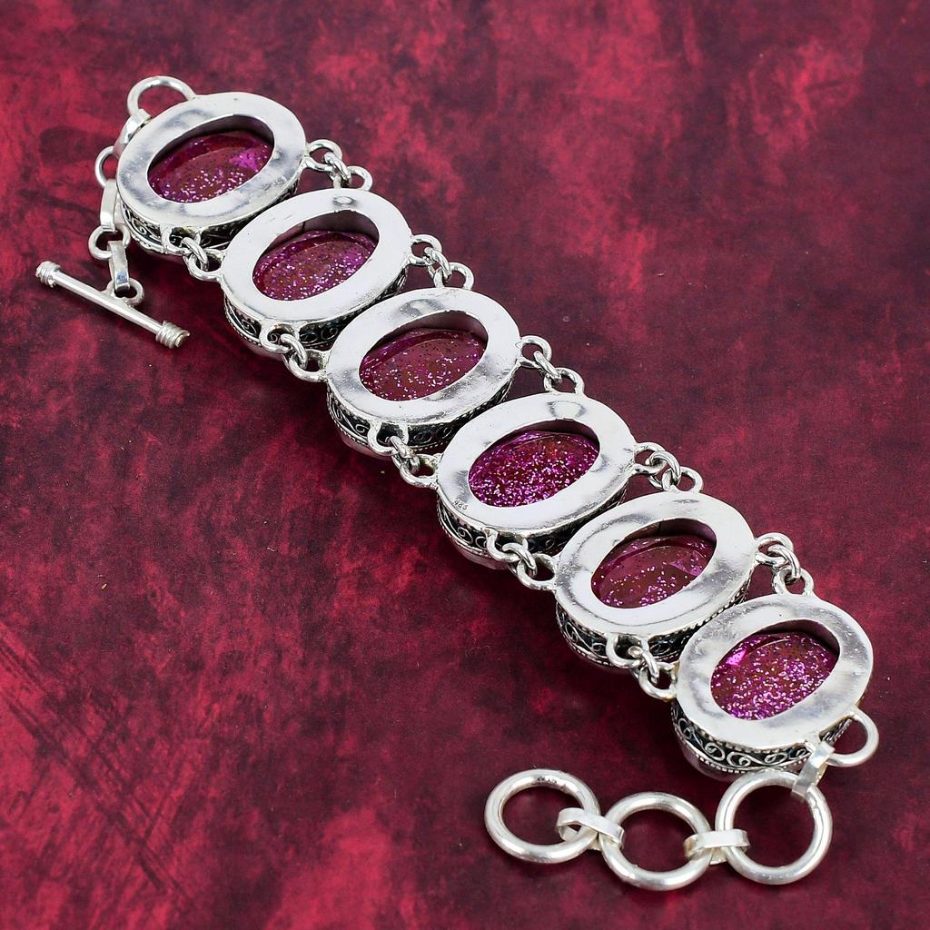 Pink Triplet Opal Gemstone Jewelry, Handmade 925 Solid Sterling Silver Jewelry, Unique Bracelet & Necklace Jewelry Set For Women