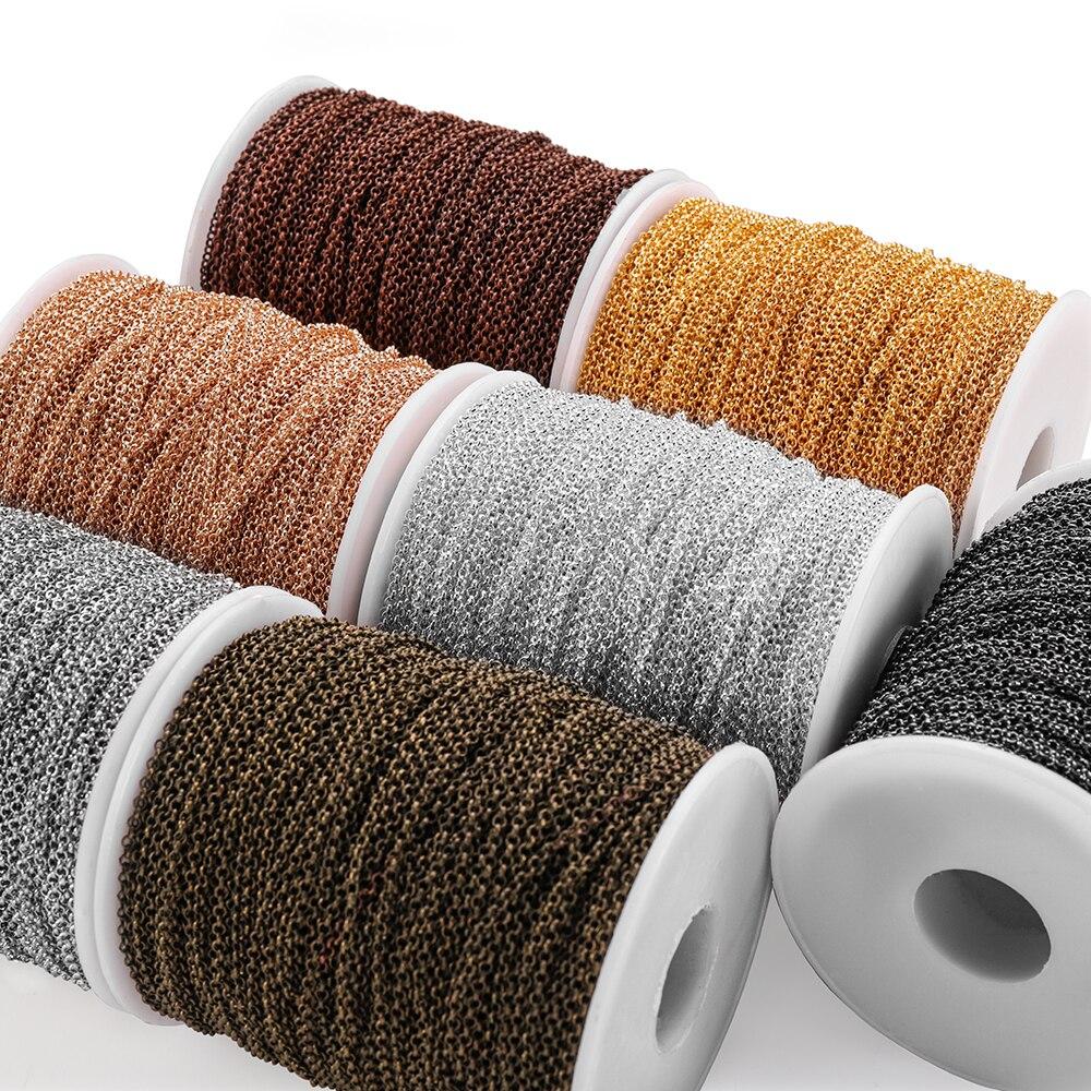 2/5m 2 2.5 5.8mm Gold Plated Necklace Punk O Long Chain Open Link Chains For DIY Jewelry Making Findings Supplies Handmade