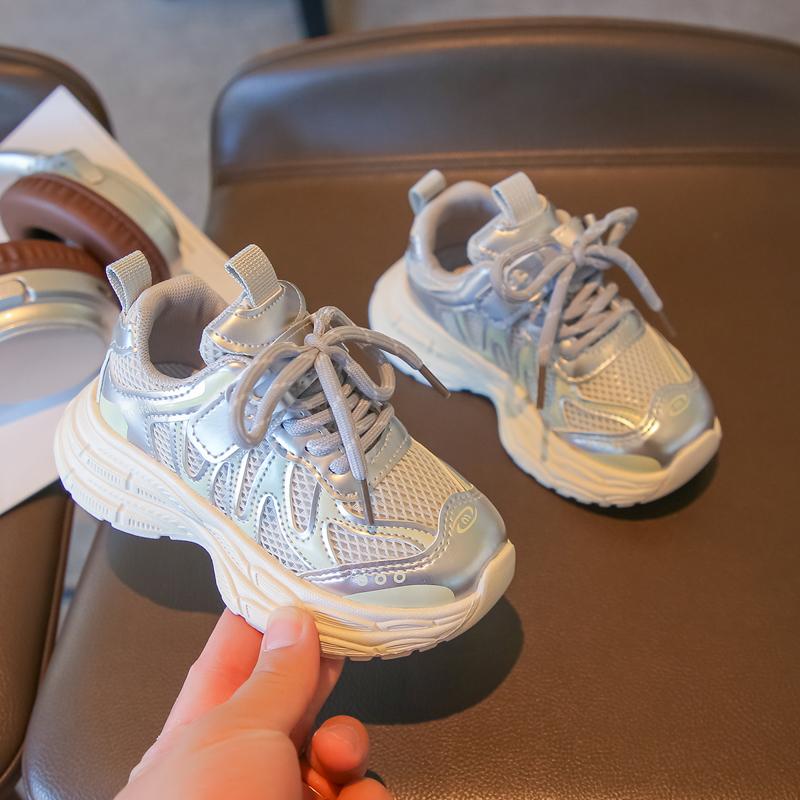 Kids Sneakers Mesh Breathable Boys Girls Running Shoes Thick Soft Sole Autumn New Children Casual Shoes Handsome Non-slip