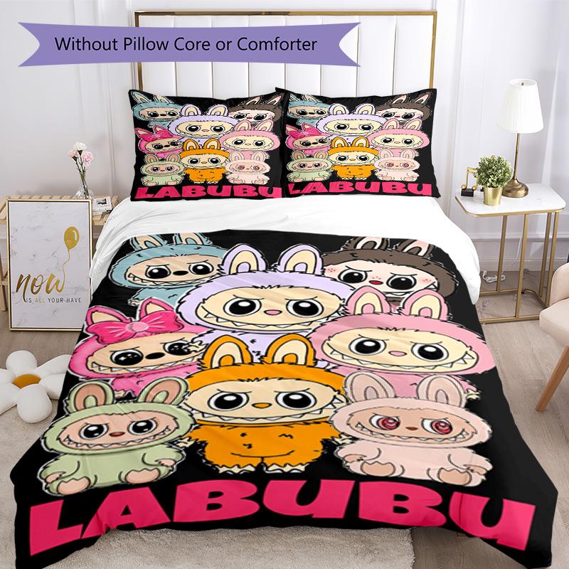 Labubu Bed Linen Set Design for Guest Room Machine Washable Perfect Gift for Friends Family