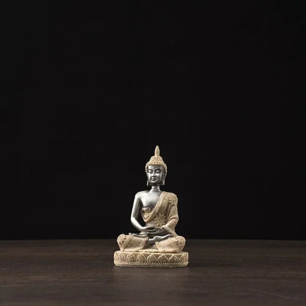 Oriental Culture Sandstone Buddha Green Sandstone Buddha Statue Zen Ornament Lawn