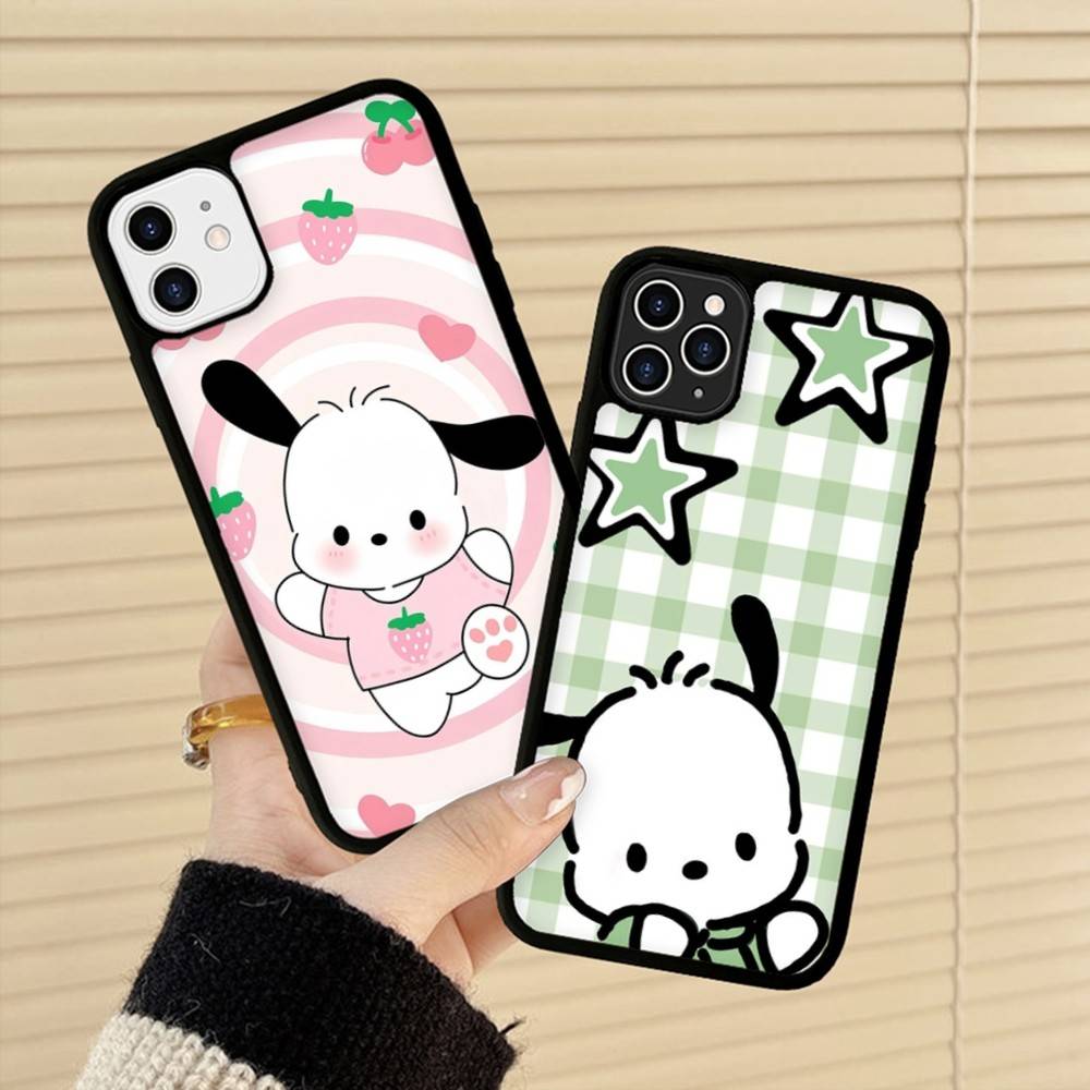 Милый чехол для телефона P-Pochacco для iPhone 17 Pro 16 Plus 16 Pro Max 15 14 13 12 11 Задняя крышка из ПК+ТПУ