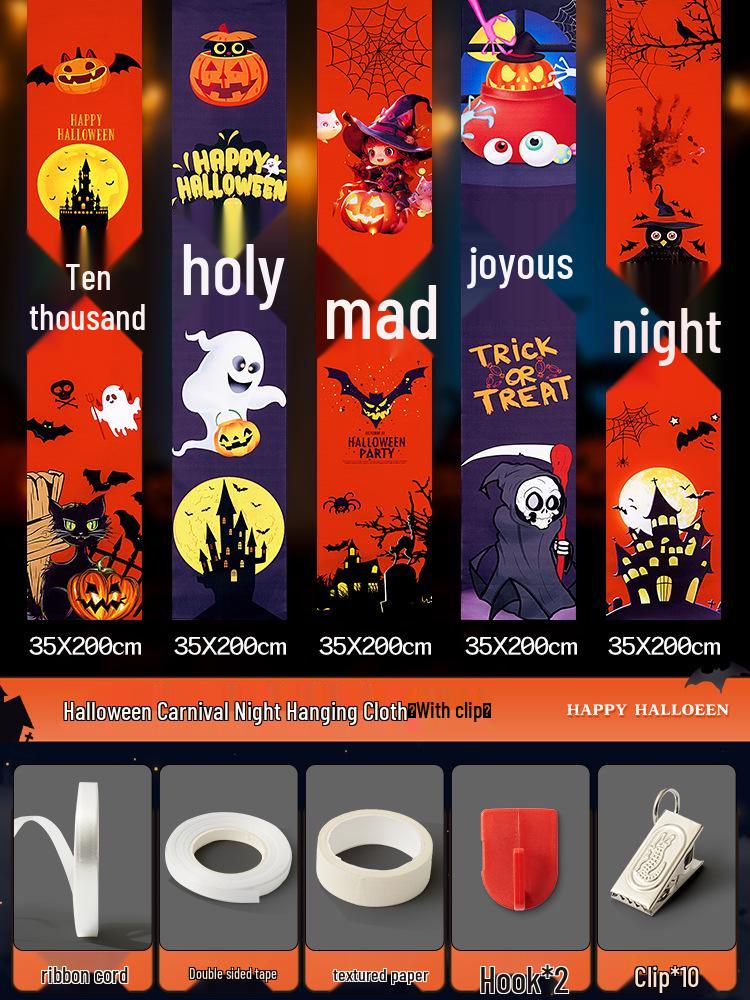 Halloween Pumpkin Hanging Cloth for Outdoor and Shop Decor