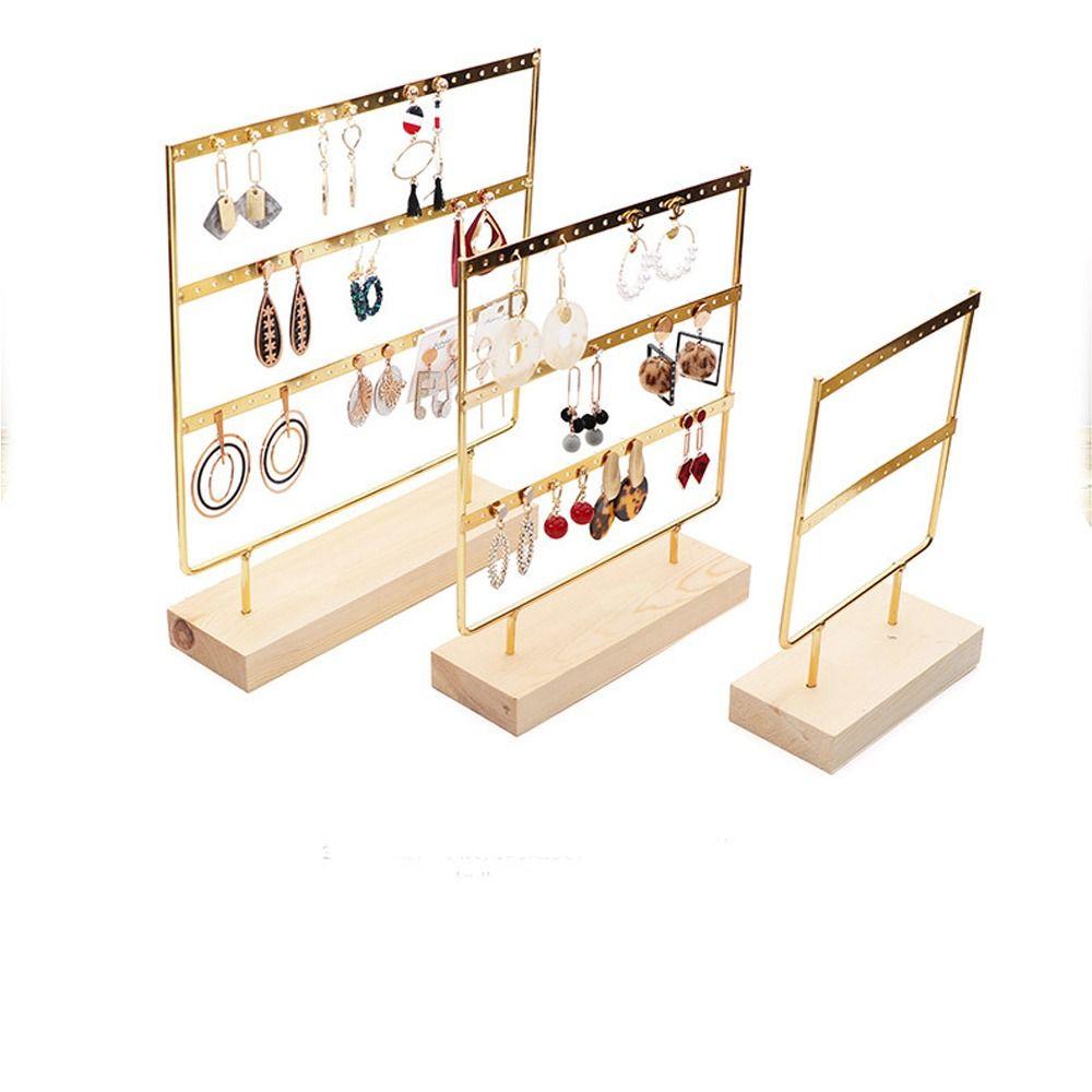 Подставка для ювелирных изделий из металла и дерева, держатель для ожерелий, стойка для хранения сережек, подставка для демонстрации сережек