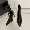 Ladies Shoes  High Quality Back Zipper Women's Boots Fashion Office and Career Sexy Pointed Toe Best Seller Ankle Boots
