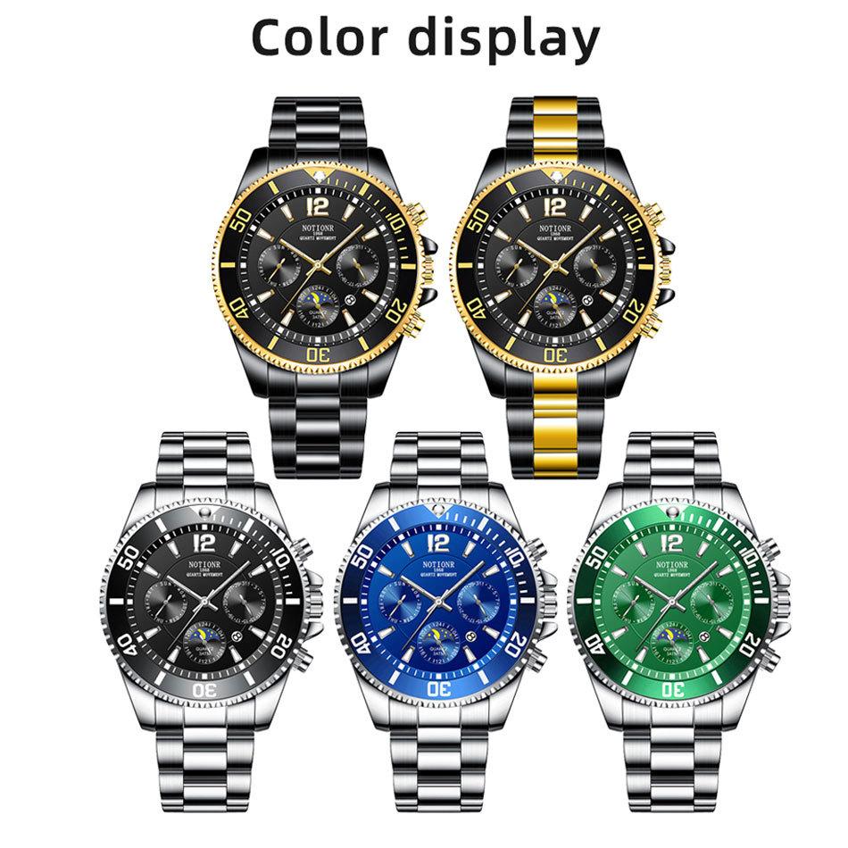 Men's Fashion watches Classic Quartz watch Fashion Business Sports Men's watch Stainless Steel watch Men's steel strap watch