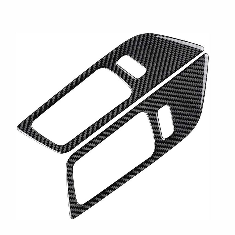 2x Carbon Fiber Front Interior Door Handle Trim Cover For Ford Mustang 2015-2022
