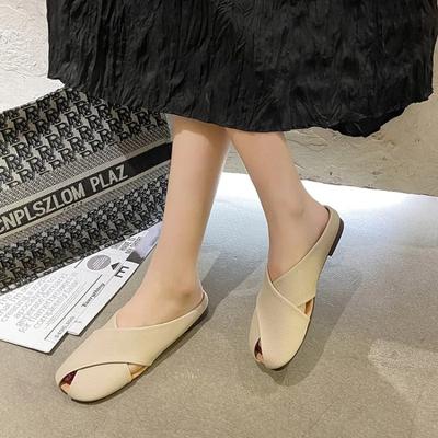 Обувь женская женские тапочки шлепанцы закрытые носки модные мягкие 2024 плоские роскошные резиновые PU ажурные базовые лоферы женская обувь