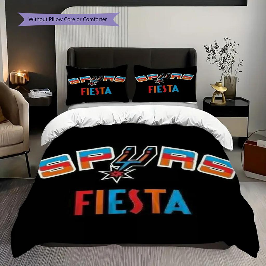 San Antonio Spurs Vibrant Team Spirit Three-piece set(1 * duvet cover + 2 * pillowcase, without core)Bedding set Soft and comfortable