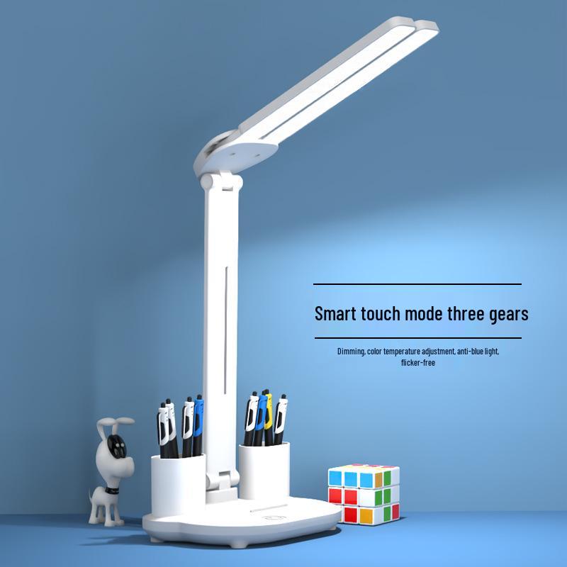 Multifunctional Desk Lamp with Eye Protection and Pen Holder for College Dorms