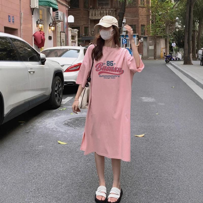 Женское летнее повседневное свободное и тонкое домашнее платье с короткими рукавами, подходящее ко всему