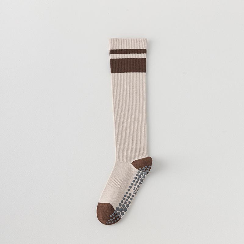 Women's Two Bar Collision Color Absorbs Sweat Breathable Deodorant Fast Dry Glue Non Slip Long Tube Yoga Socks