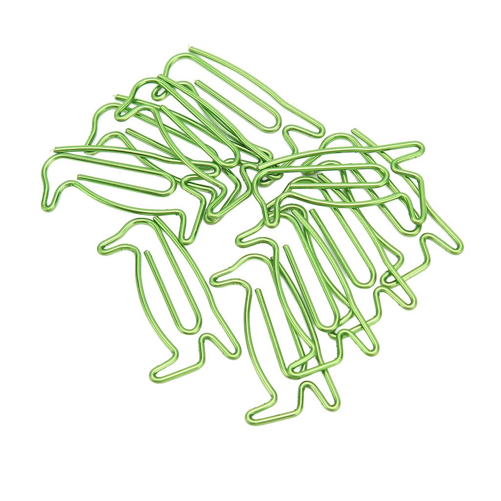 100Pcs Paper Clips Cute Unique Penguin Shape Electroplating Process Lightweight Portable Metal Paper