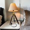 Tripod Lamp with Jute Shade - 23" Table Lamp for Bedroom & Office Unique Gift for Christmas, Wedding, Birthday(Wooden Finish Color)