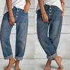 New Loose Casual Versatile Simple Thin Women's Denim Straight Trousers Women's