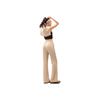 Anta Comfortable Casual Simple Loose High-Waisted Straight Leg Knitted Sports Pants Women Bottoms Vanilla Cream 962517306-1