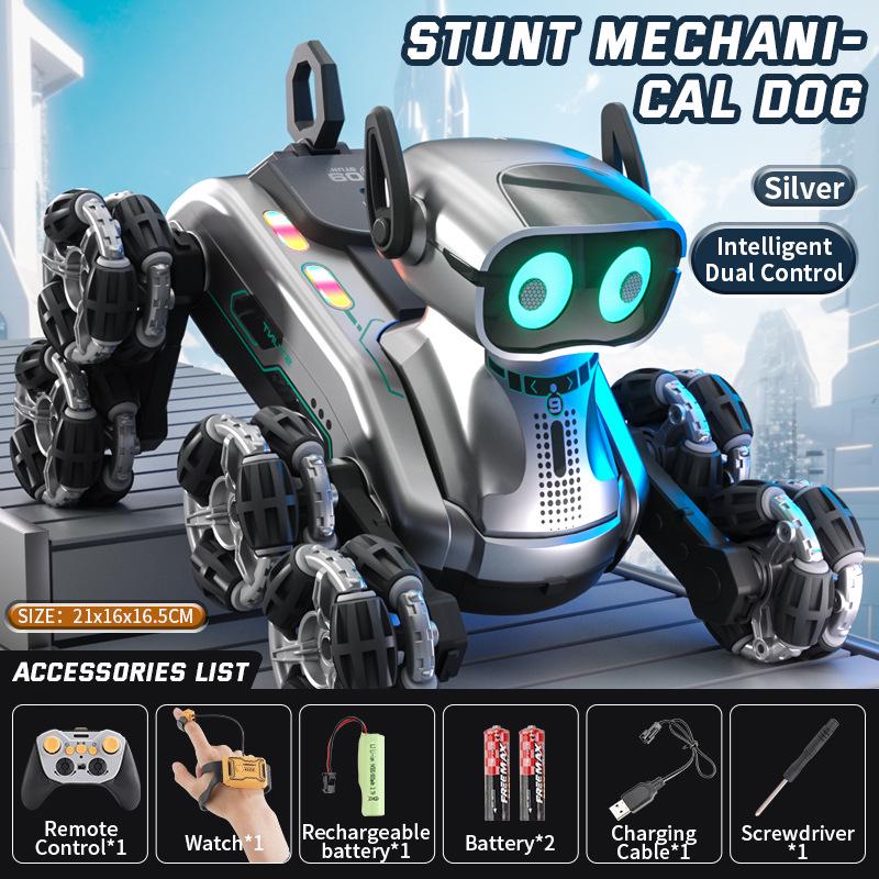 Eight-Wheel Remote Control Mechanical Dog Stunt Car - Gesture Sensing Off-Road Toy for Kids