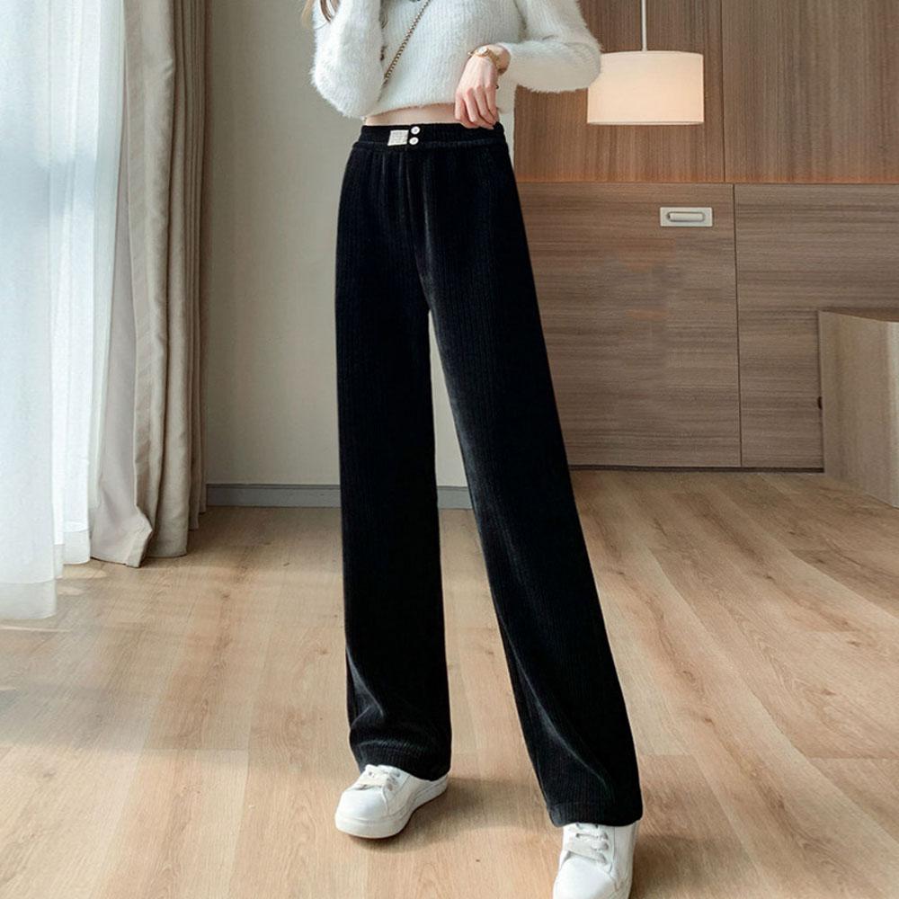 Plus Womens Winter Clothes Autumn Velvet Thick Pants High Quality Waist Straight Trousers Corduroy Pants For Men Streetwear