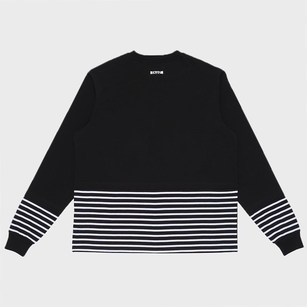 INYS Long Sleeve Striped Block T-Shirt (Black)