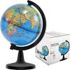 World Globe 10.6 Cm for Children's Learning, Rotating Educational Globe for Classroom Geography, Desk and Office Decoration