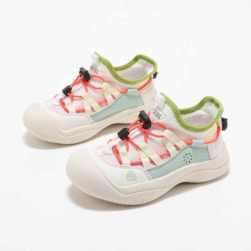 Girls Casual Shoes Mesh Breathable Kids Sports Shoes with Pull Rope 2025 New Children Running Shoes Thick Soft Sole Non-slip