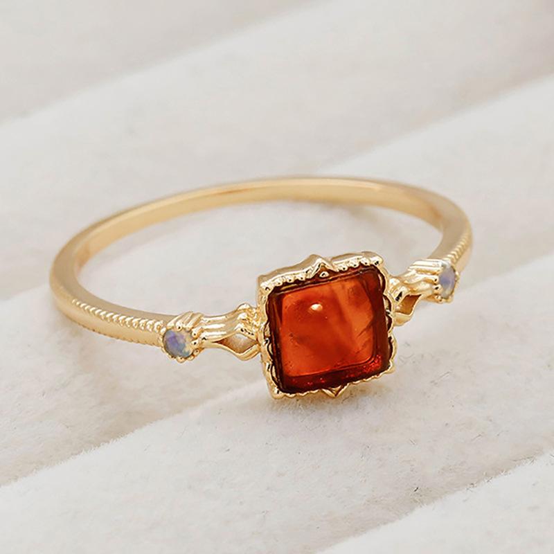 925 Sterling Silve Tiger Eye Stone Irregular Ring for Women Girl Fashion Versatile Originality Gift Dropshipping