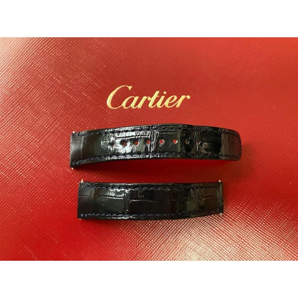 Б/у Оригинальный ремешок Cartier из кожи аллигатора для часов Темно-синий 16 мм