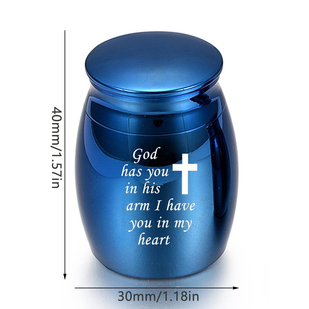 Маленькая урна для праха человека, памятная мини-урна для кремации с ожерельем-урной и бархатным мешочком