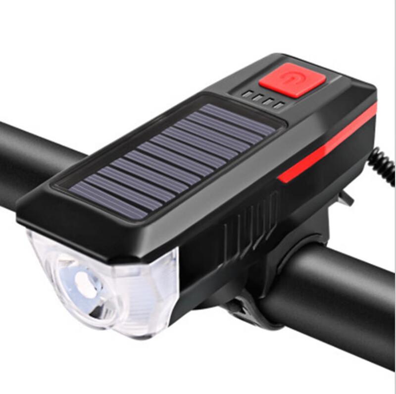 Велосипедный фонарь Lishi с солнечной панелью, USB-зарядкой и гудком