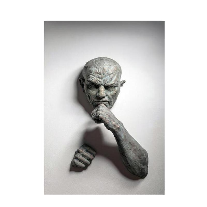 Абстрактная статуя, рисунок на холсте, визуальные 3D эффекты, плакаты, принты, настенная художественная картина для гостиной, домашний декор, подарок Cuadros