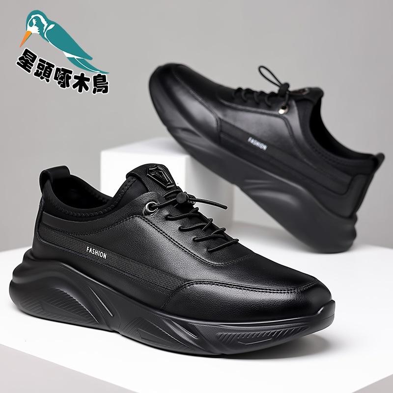 Men's Shoes 2025 Autumn Trend Board Shoes Soft Sole Breathable Black British Men's Casual Shoes