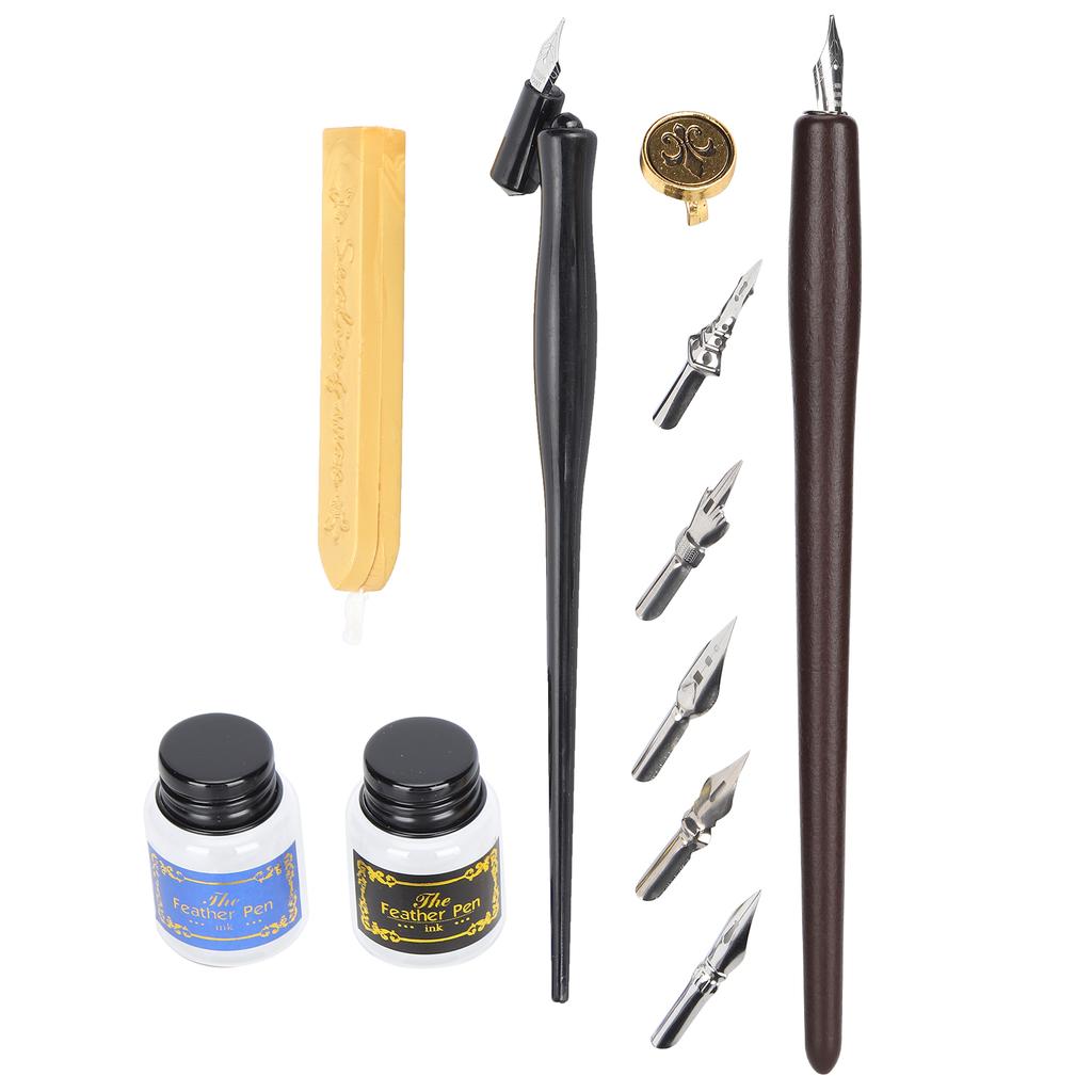 Wood Handle Students Calligraphy Pen Ink Writing Pen Nibs Calligraphy Tool Set for Beginners2#