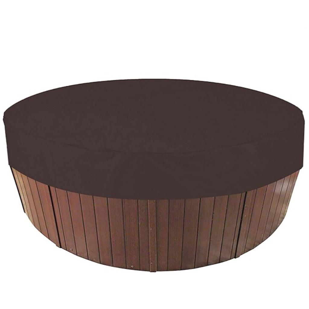 Наружная круглая гидромассажная ванна с водонепроницаемым навесом и дождевой крышкой