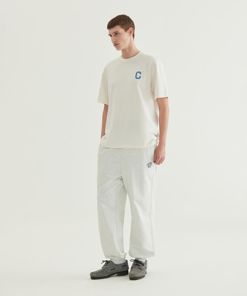 COVERNAT Arch Logo Regular Jogger Sweatpants Heather Grey