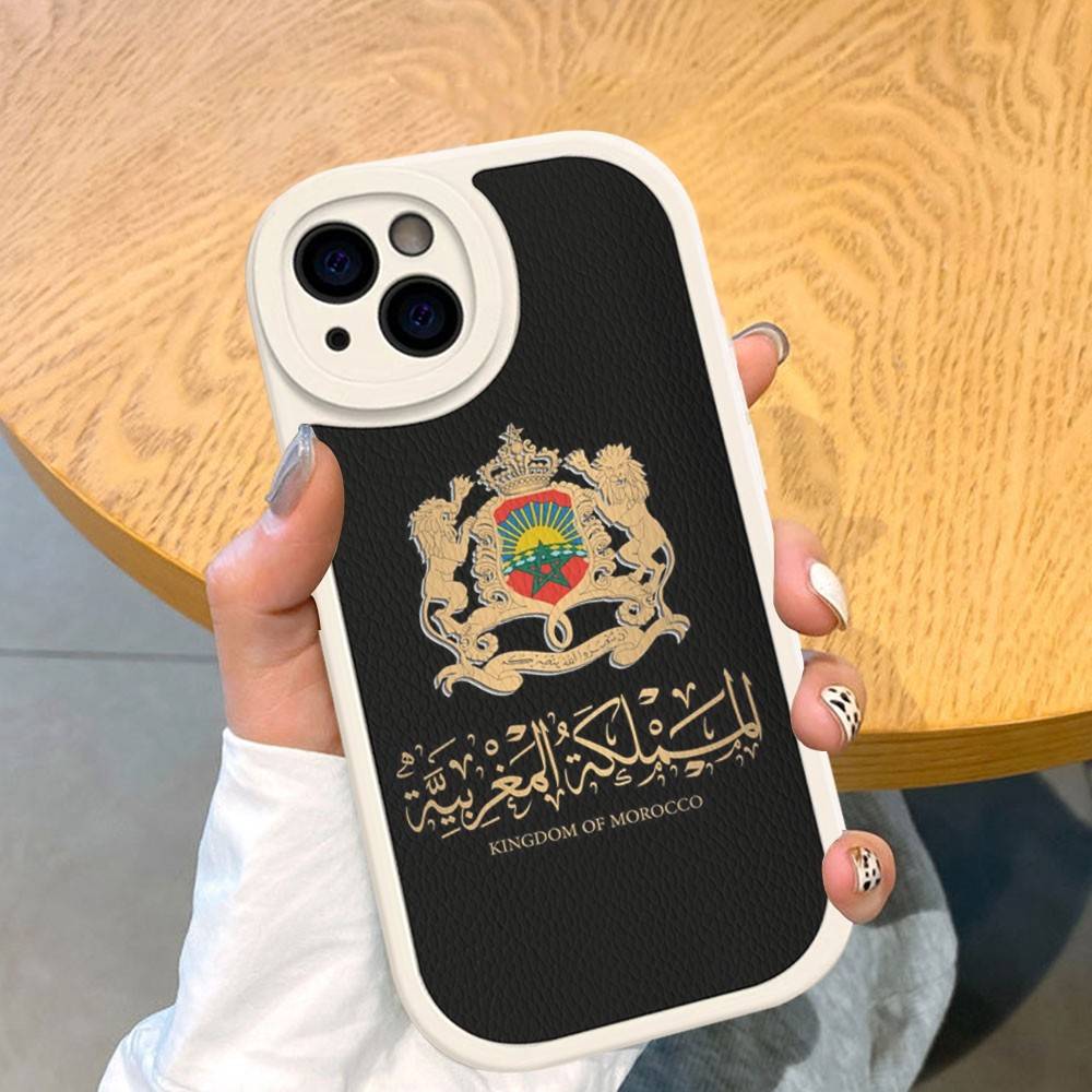Morocco Map Flag For IPhone 16 15 14 13 12 11 Pro Max Plus Shockproof Leather Soft Phone Cover