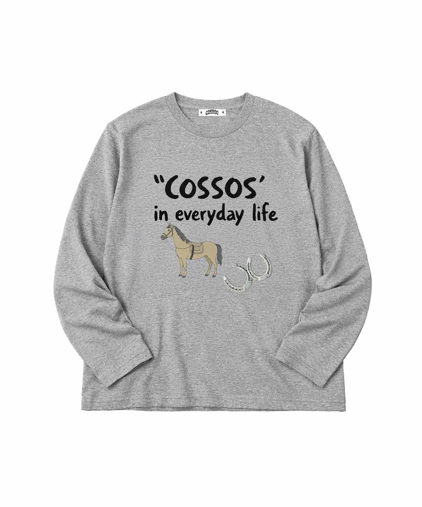 Koso Cc Графика Лошади Длинный Рукав (Серый)