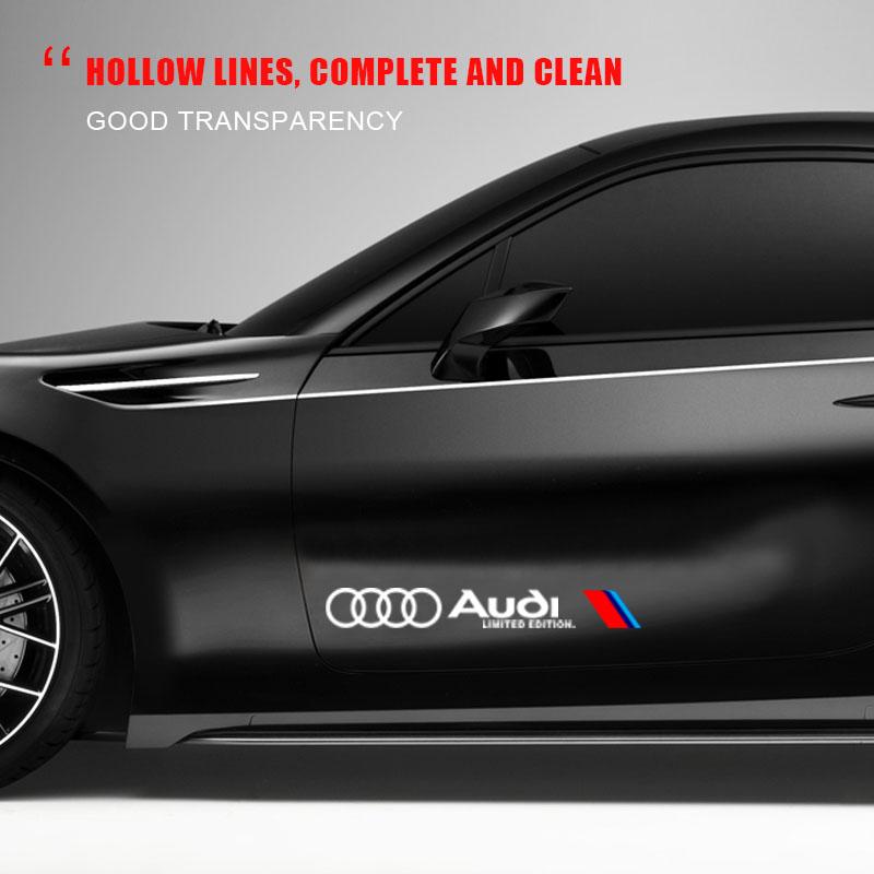 2 шт. Наклейки для украшения кузова автомобиля, Персонализированные спортивные наклейки на двери для Audi A3 A4 B8 8P 8V A6 C7 A5 Q5 B7 B6 B9 QUTTRO RS Q3 Q7 S3 S4 S5 S6 S8