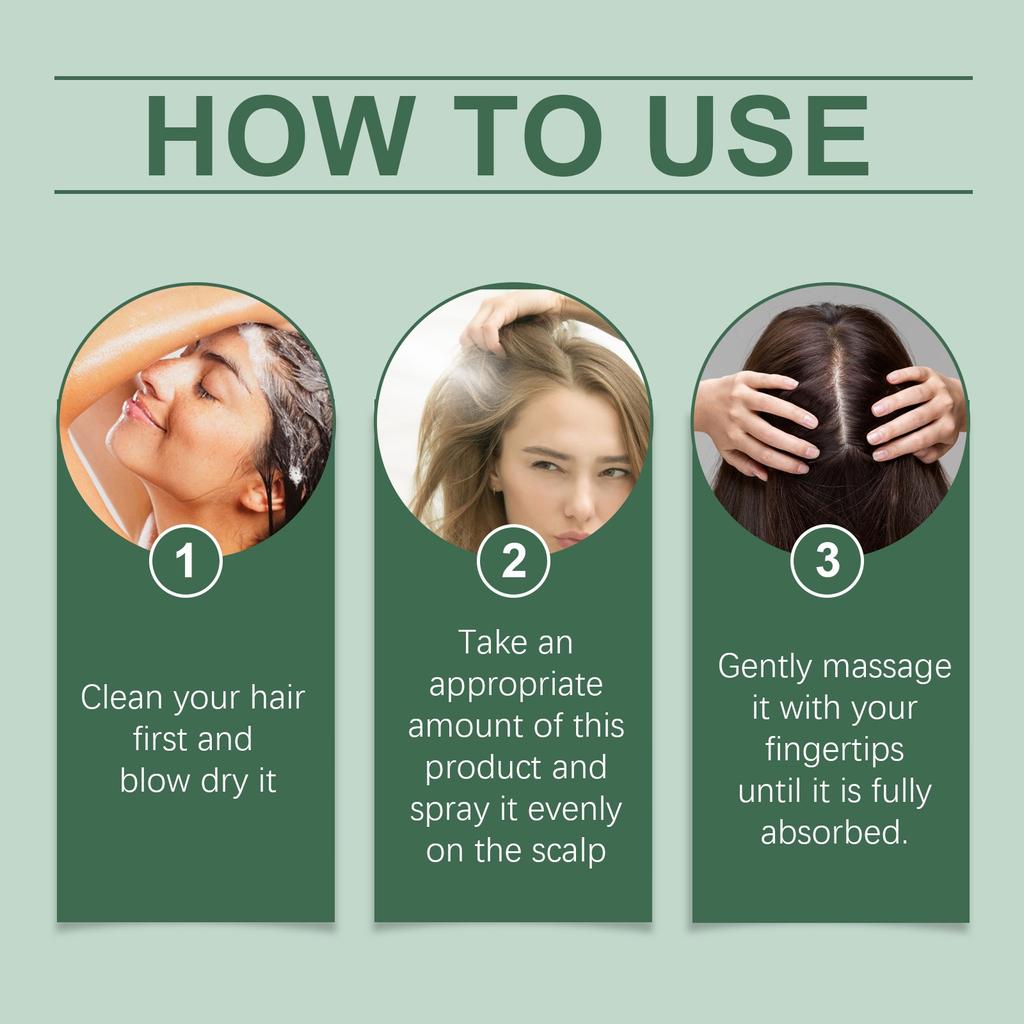 Травяной спрей для стимуляции роста волос активизирует волосяные фолликулы, предотвращая выпадение и ломкость волос100 мл