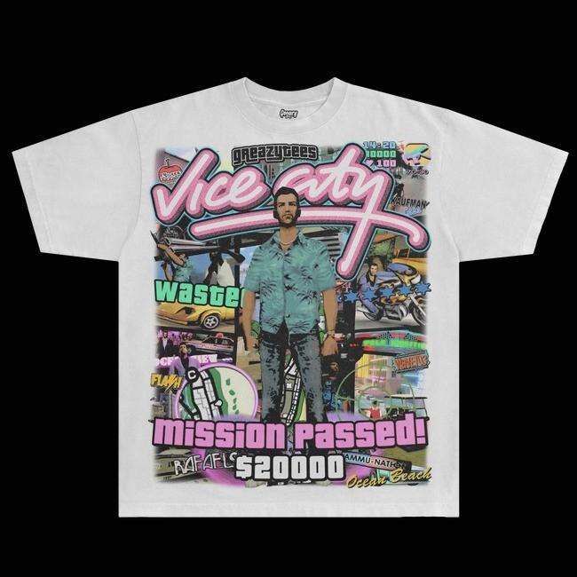 Футболка с графикой загрузки GTA Vice City Унисекс с коротким рукавом Унисекс футболка
