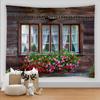 Garden Window Sill Flower Landscape Wall Hanging Pastoral Scenery Tapestry Wall Covering Beach Cushion Tapestry Home Decoration
