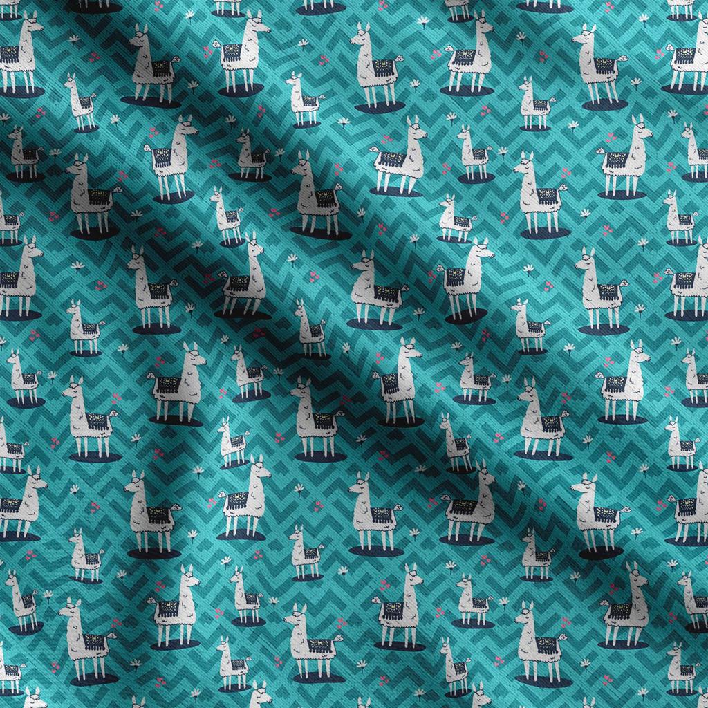 Soimoi Llama Alpaca Print,  Cotton Cambric, Quilting Fabric Sold by The Yard 42 Inch Wide, Medium Weight Cotton Fabric,