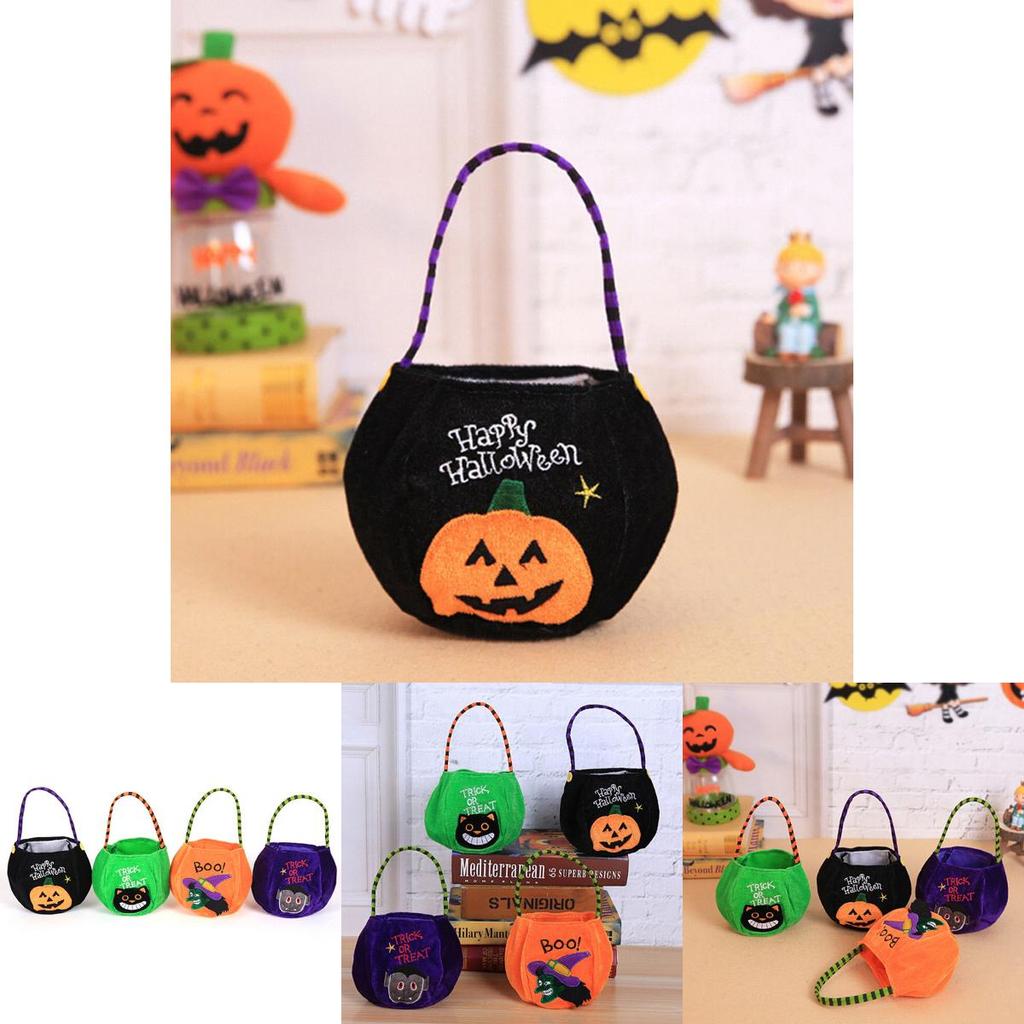 Хэллоуин Сумки Конфеты Тыква Сумка Trick Or Treat Кот Ведьма Сумки Декор Реквизит