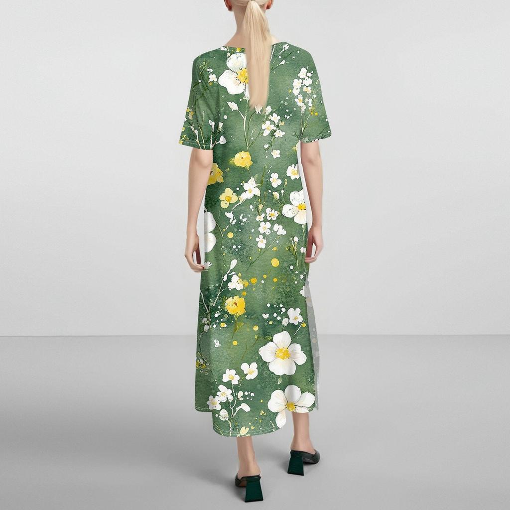 Женское модное летнее платье с цветочным принтом в стиле ретро, повседневное пляжное платье, облегающее платье для отпуска