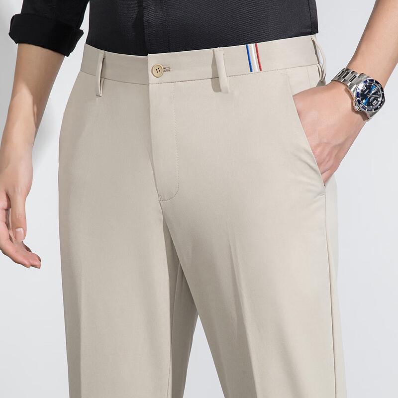 MONTAGUT Мужские укороченные брюки, не требующие глажки, устойчивые к сминанию, в стиле business casual