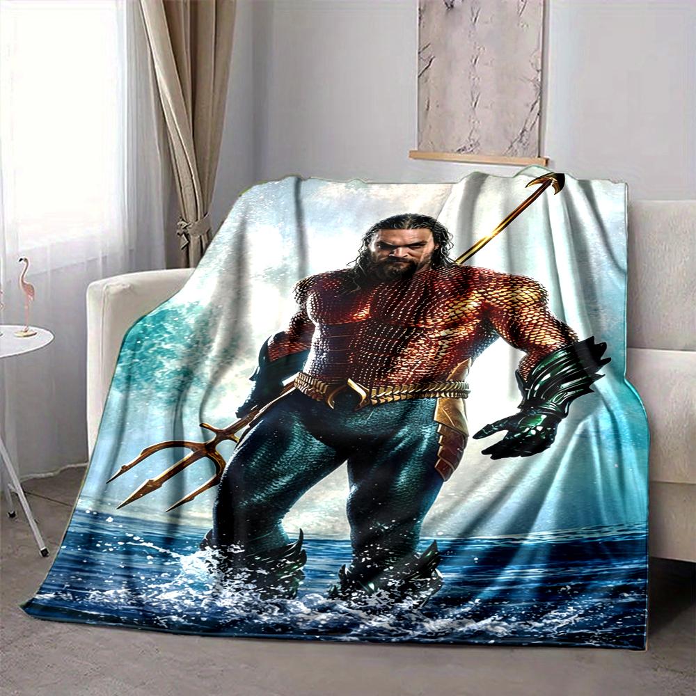 1Pc Aquaman'S Power Pose Blanket Soft And Comfortable Casual Warm Camping Travel Christmas Halloween Xmas Gift M928145
